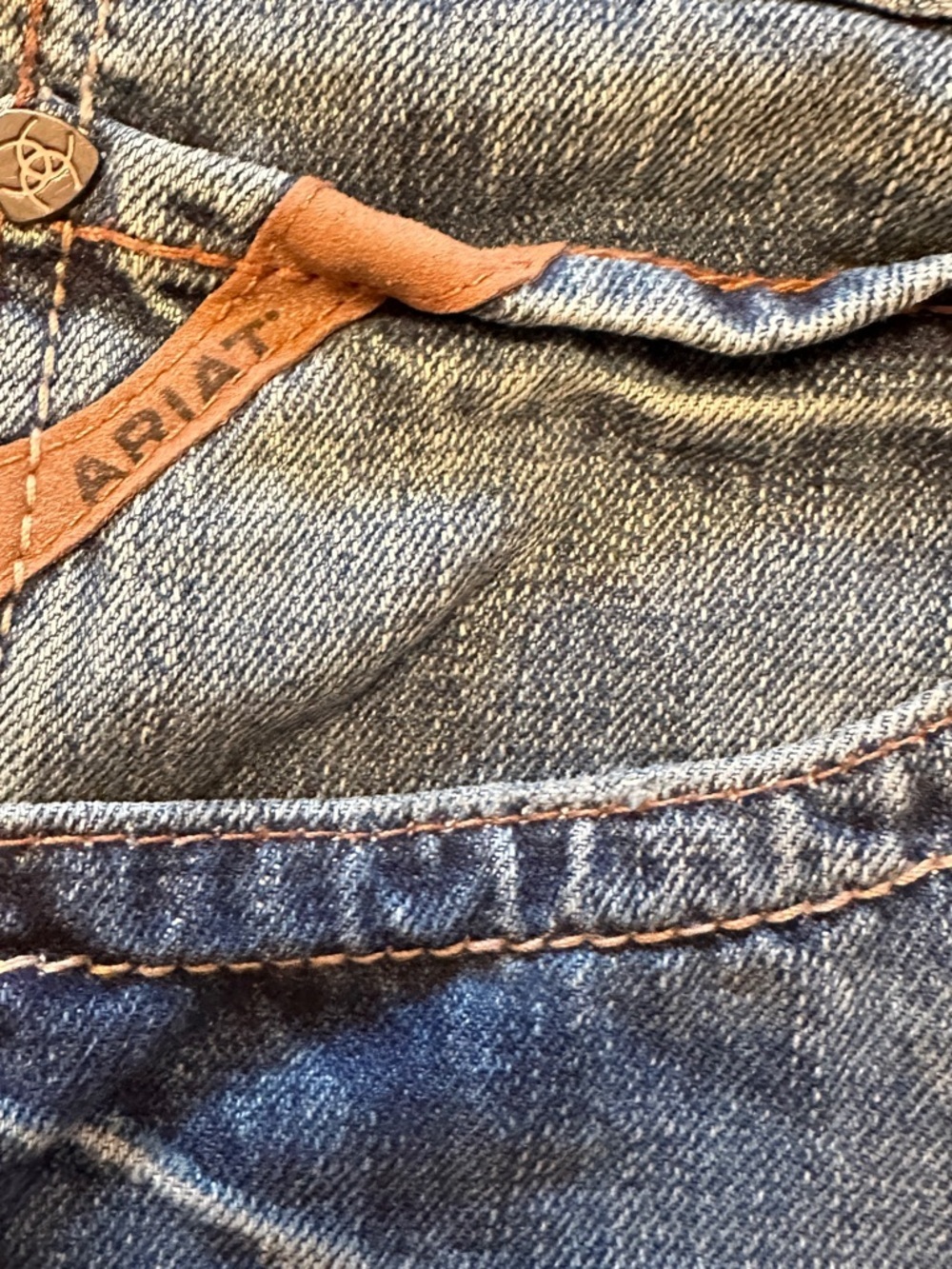 Ariat Men's Blue Bootcut Jeans Light Wash Tag Size 40x34 Measures 40x33 - Picture 3 of 16